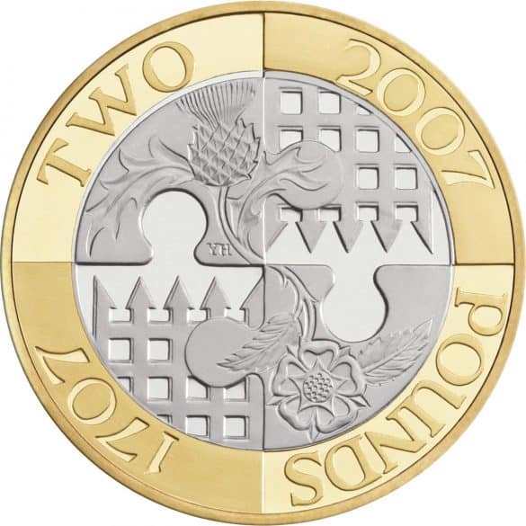 act of union 2007 £2 coin
