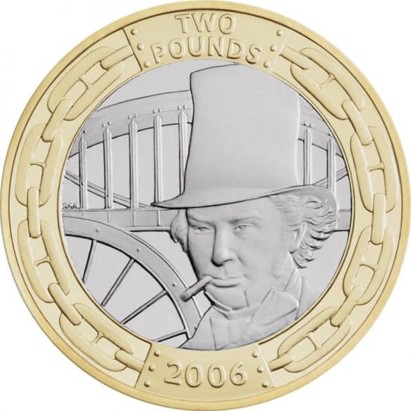 brunel £2 coin the man