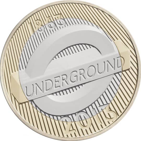london underground roundel £2 coin