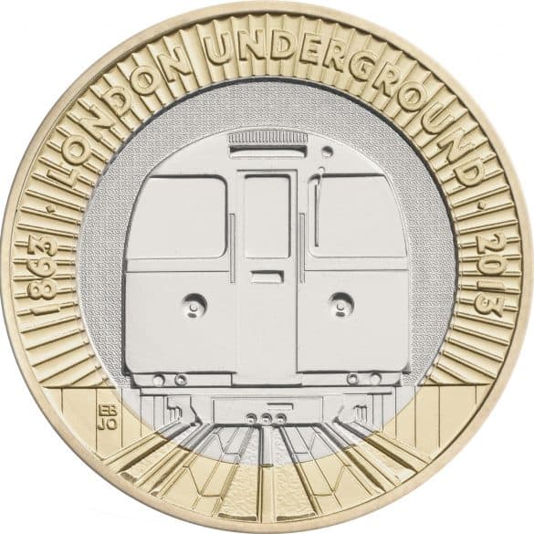 london underground train £2 coin