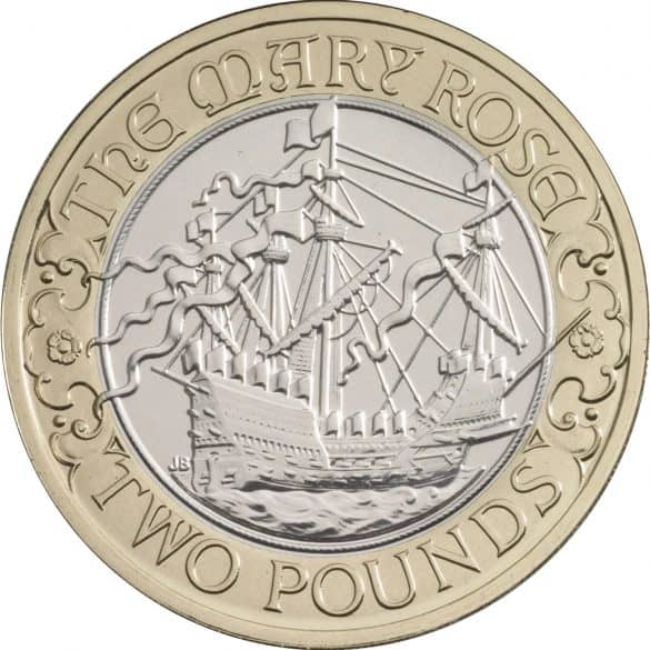 mary rose £2 coin